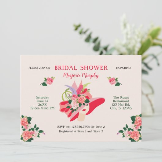 Kentucky Derby Pet Bridal Shower Invitation Kaart (Staand voorkant)