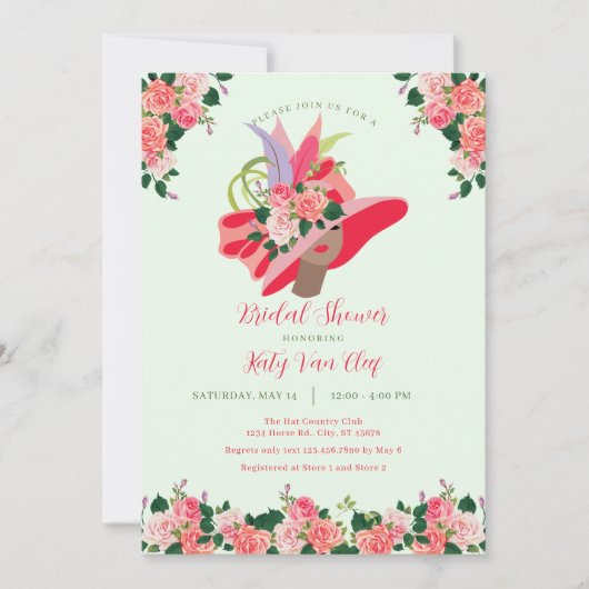 Kentucky Derby Pet Bridal Shower Invitation Kaart (Voorkant)