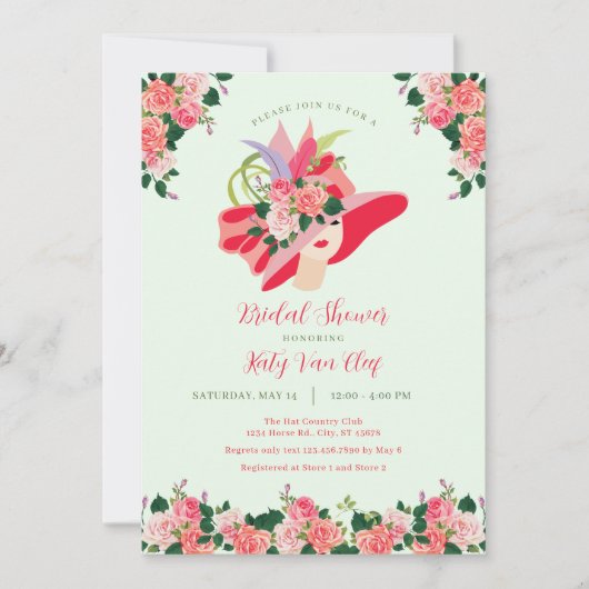 Kentucky Derby Pet Bridal Shower Invitation Kaart (Voorkant)
