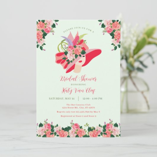 Kentucky Derby Pet Bridal Shower Invitation Kaart (Staand voorkant)
