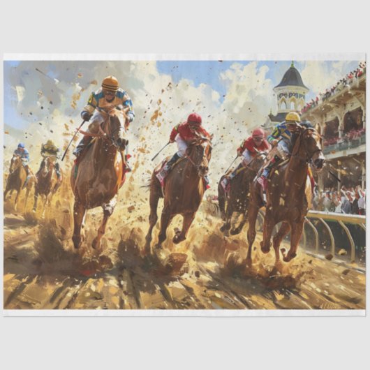 Kentucky Derby Race Decoupage Tissuepapier (Voorkant)