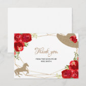 Kentucky Derby Red Roses Wedding Bedankkaart (Voorkant / Achterkant)