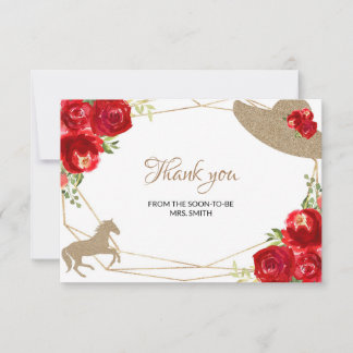 Kentucky Derby Red Roses Wedding Bedankkaart