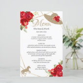 Kentucky Derby Red Roses Wedding Menu (Staand voorkant)