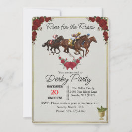 Kentucky Derby Run for the Roses-feestuitnodiging Kaart