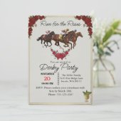 Kentucky Derby Run for the Roses Party Invite Kaart (Staand voorkant)