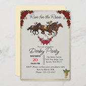Kentucky Derby Run for the Roses Party Invite Kaart (Voorkant / Achterkant)