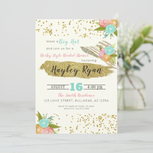 Kentucky Derby Style Bridal Shower Kaart (Staand voorkant)