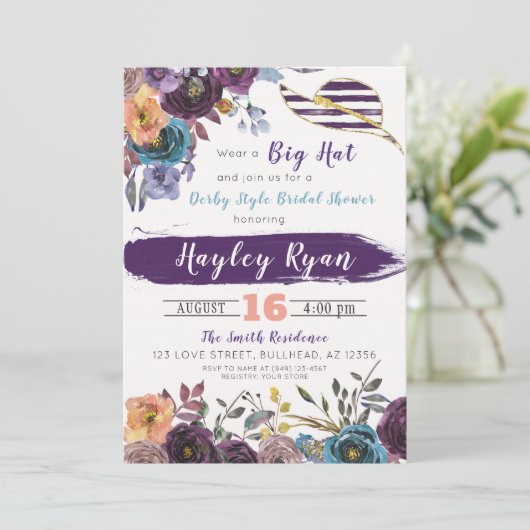 Kentucky Derby Style Herfst Bridal Shower Kaart (Staand voorkant)