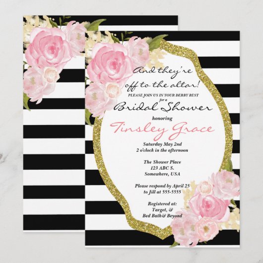 Kentucky Derby thema douche uitnodiging (Voorkant / Achterkant)