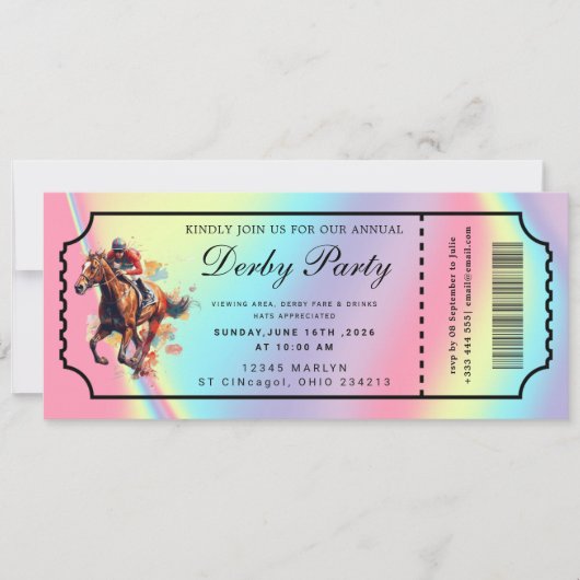 Kentucky Derby Ticket Uitnodiging (Voorkant)