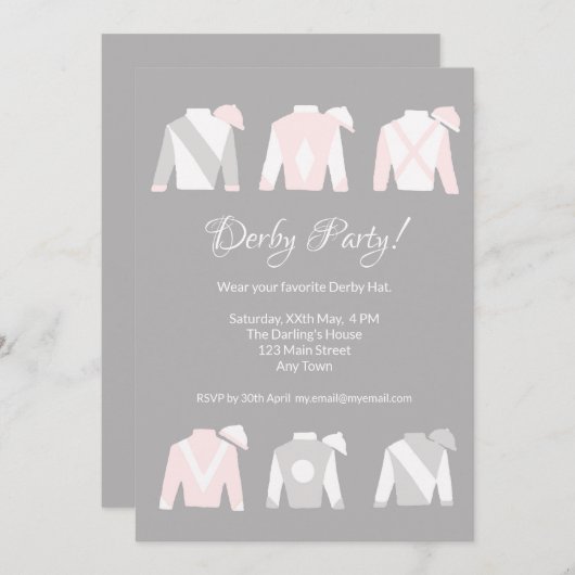 Kentucky Derby Viewing Party-uitnodiging Kaart (Voorkant / Achterkant)