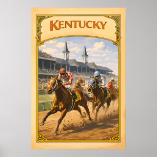 Kentucky Derby Vintage Reizen Poster