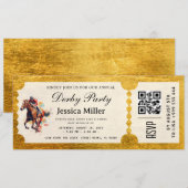 Kentucky Derby VIP Ticket Invitation Kaart (Voorkant / Achterkant)