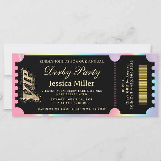 Kentucky Derby VIP Ticket Uitnodiging (Voorkant)