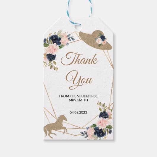 Kentucky Derby Wedding Bedankt Cadeaulabel (Voorkant)