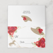 Kentucky Derby Wedding Table Place Card Plaatskaartje (Buitenkant ongevouwen)