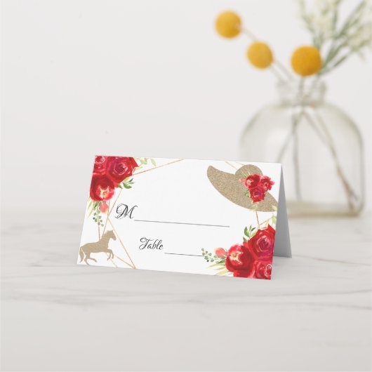 Kentucky Derby Wedding Table Place Card Plaatskaartje (Voorkant)