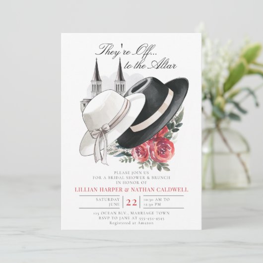 Kentucky Derby Wedding Vrijgezellenfeest Rozen Spi Kaart (Staand voorkant)