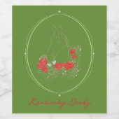 Kentucky Derby Wine Label Wijn Etiket (Enkel label)