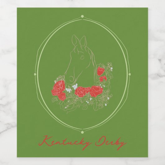 Kentucky Derby Wine Label Wijn Etiket (Enkel label)