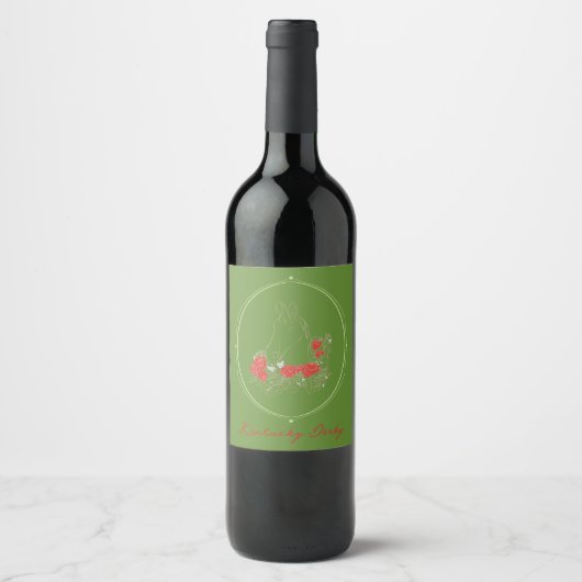 Kentucky Derby Wine Label Wijn Etiket (Voorkant)
