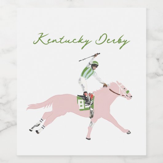 Kentucky Derby Wine Label Wijn Etiket (Enkel label)