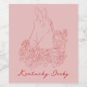 Kentucky Derby Wine Label Wijn Etiket (Enkel label)