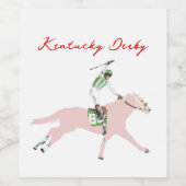 Kentucky Derby Wine Label  Wijn Etiket (Enkel label)