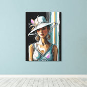 Kentucky Derby Womens Pet Canvas kunst Prints (Insitu (Houten vloer))
