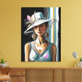 Kentucky Derby Womens Pet Canvas kunst Prints (Insitu (Woonkamer))