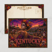 Kentucky Día de los Muertos Retro Briefkaart (Voorkant / Achterkant)