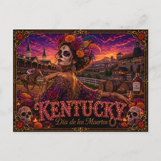 Kentucky Día de los Muertos Retro Briefkaart (Voorkant)
