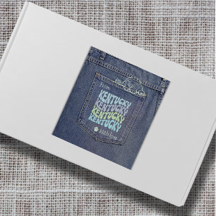 Kentucky Dog beroemd gemaakt door Jean Pocket Clas Vierkante Sticker