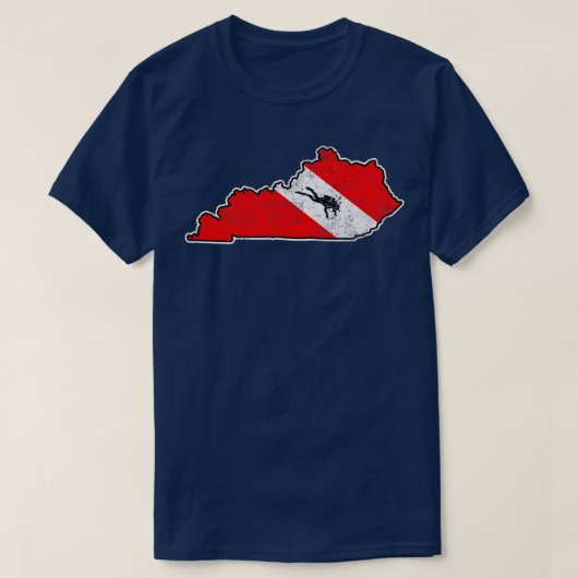 Kentucky Duikvlag Duiken State Kaart Duiken Fla T-shirt (Design voorkant)