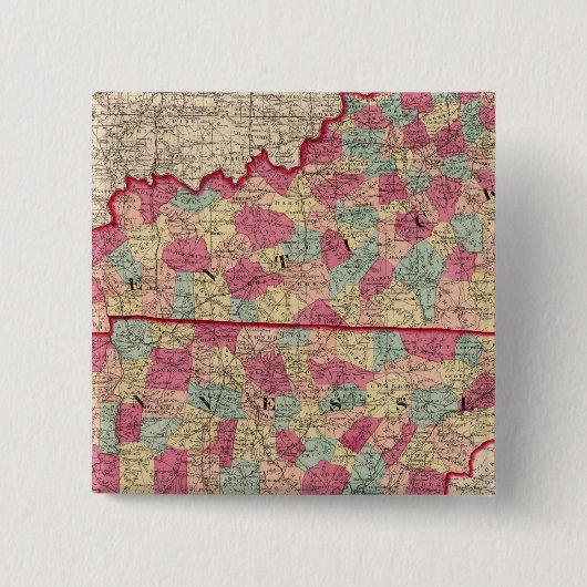 Kentucky en Tennessee 2 Vierkante Button 5,1 Cm (Voorkant)