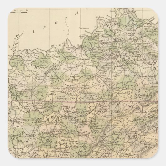 Kentucky en Tennessee 8 Vierkante Sticker (Voorkant)
