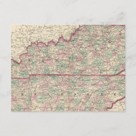 Kentucky en Tennessee Briefkaart (Voorkant)