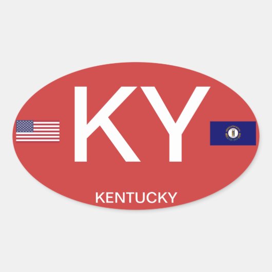 Kentucky* Euro-stijl ovale Sticker (Voorkant)