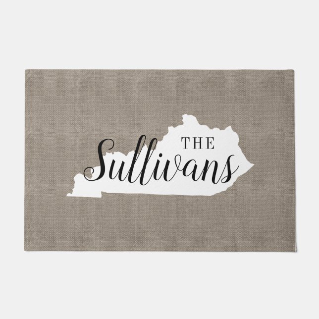 Kentucky Family Monogram State Doormat Deurmat (Voorkant)