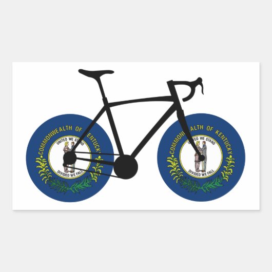 Kentucky Flag Cycling Rechthoekige Sticker (Voorkant)