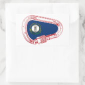 Kentucky Flag klimmer Carabiner Rechthoekige Sticker (Tas)