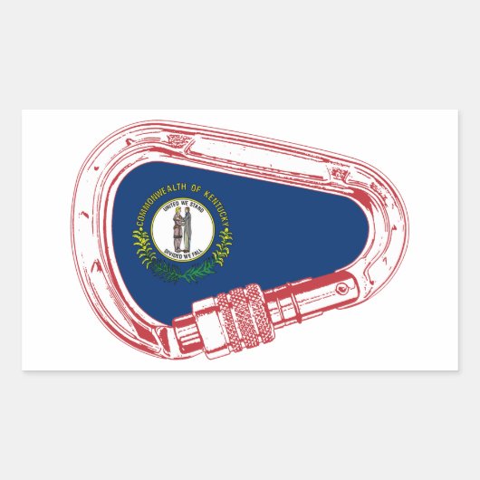 Kentucky Flag klimmer Carabiner Rechthoekige Sticker (Voorkant)