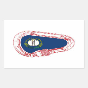 Kentucky Flag klimmer Carabiner Rechthoekige Sticker