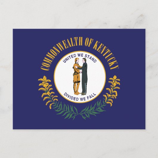 Kentucky Flag United We Stand Frontiersman  Briefkaart (Voorkant)