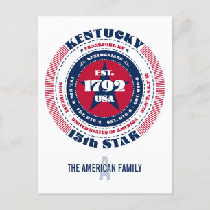 Kentucky, Frankfort, KY, Patriottisch, Monogram Briefkaart