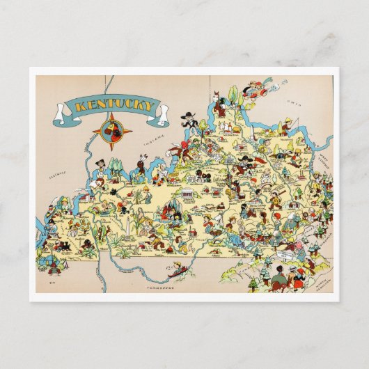 Kentucky Funny Map Briefkaart (Voorkant)