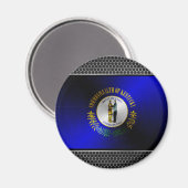 Kentucky geborstelde metalen vlag magneet (Voorkant / Achterkant)