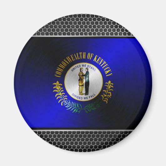 Kentucky geborstelde metalen vlag magneet (Voorkant)