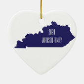 Kentucky gepersonaliseerde kerstversiering keramisch ornament (Achterkant)